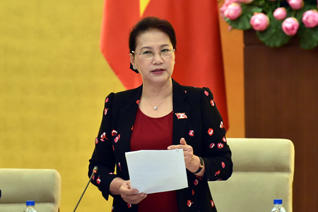 Chủ tịch Quốc hội Nguyễn Thị Kim Ngân phát biểu tại phiên khai mạc.